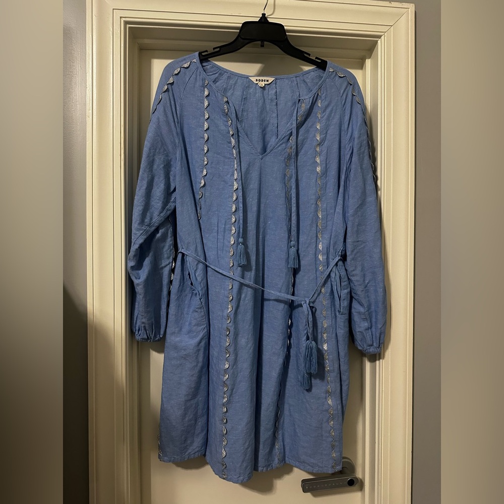EUC Boden Linen RicRac Dress Size 20/22L - Picture 2 of 3
